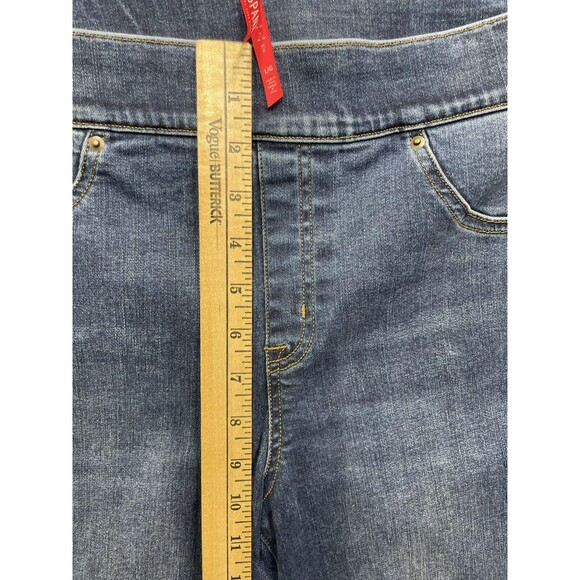SPANX Jeans Women's Large Skinny Ankle Raw Hem Stretch Distressed - Picture 8 of 10